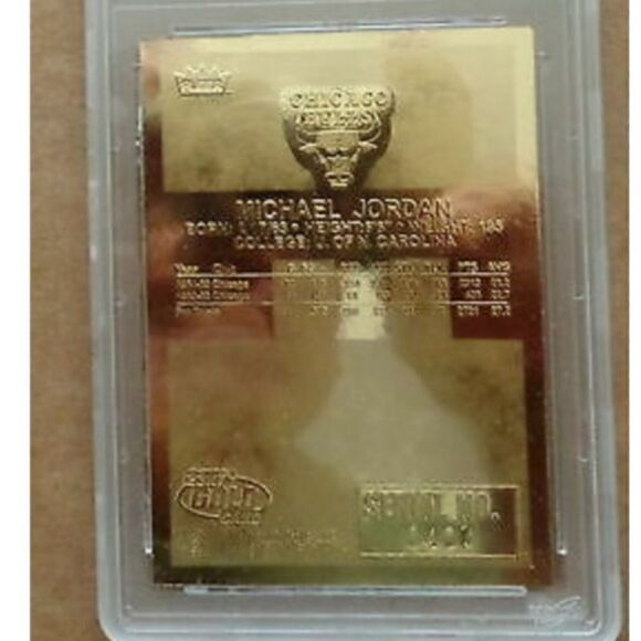 Michael Jordan 1998 Fleer 23 KT. Gold Card - Picture 3 of 5